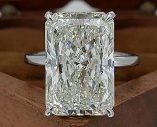 10 CT VVS1 D Color Certified Elongated Radiant Cut Lab Grown Diamond Solitaire Engagement Ring: 10 CT VVS1 D Color Certified Elongated Radiant Cut Lab Grown Diamond Solitaire Engagement Ring 14kt Solid White Gold - Ring Size US 6 - Ring Resize Available free of Cost - Free Shipping