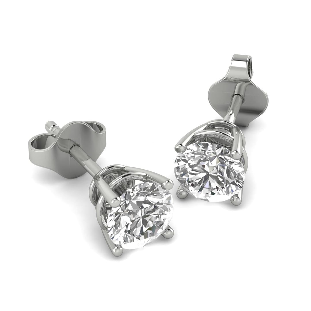 Certified 4 Carat Lab Grown Diamond 14KT Solid White Gold Earrings (1 of 1)