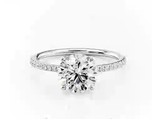 Certified 2.00 Carat Lab Grown Diamond E VVS1 Color 14kt Solid White Gold Engagement Ring: Certified 2.00 Carat Lab Grown Diamond E VVS1 Color 14kt Solid White Gold Engagement Ring - Side Stone Lab Grown Diamonds 0.35 CT Round Cut VS1 E Color - Ring Size US 7