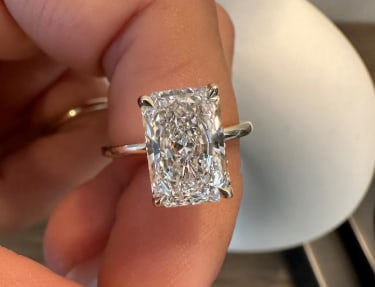 Certified 5.5 Ct Radiant Cut D VVS1 Color Lab Grown Diamond Engagement Ring: Certified 5.5 Ct Radiant Cut D VVS1 Color Lab Grown Diamond Engagement Ring 14kt Solid Yellow Gold - Size Stone is Lab Grown Diamonds vs1 e color 0.30 Ct Ring Size US 6