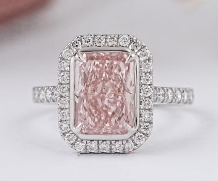 3 Carat Radiant Cut Certified VVS1 Lab Grown Diamond in 14KT Solid White Gold Engagement Ring: 3 Carat Radiant Cut Certified VVS1 Lab Grown Diamond in 14KT Solid White Gold Engagement Ring - Side Stone Lab Grown Diamonds VVS1 D Round Cut 0.40 Ct - Excellent Luster -& Free Shipping - Ring Size U