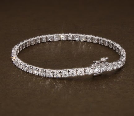 14KT Solid White Gold Certified Lab Grown Diamond Round Cut Tennis Bracelet D/VVS1 5.5 CT - Size 7.5: 14KT Solid White Gold Certified Lab Grown Diamond Round Cut Tennis Bracelet D/VVS1 5.5 CT - Size 7.5 INCHS