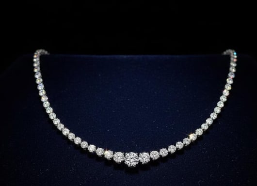 14KT Solid White Gold Certified Lab Grown Diamond Round Cut Necklace D/VVS1 -12 CT - Size 18 INCHS: 14KT Solid White Gold Certified Lab Grown Diamond Round Cut Necklace D/VVS1 -12 CT - Size 18 INCHS