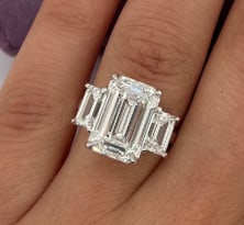 Certified 10 Carat Emerald Cut Lab Grown Diamond VVS1 D Color 14kt Solid White Gold Engagement Ring: Certified 10 Carat Emerald Cut Lab Grown Diamond VVS1 D Color 14kt Solid White Gold Engagement Ring - Lab Grown Diamond 1.20 Ct D VVS1 Ring Size US 6.5 - Ring Resize Available free of cost - Free Ship