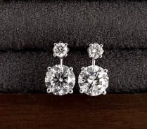 Certified 2.40 Carat Round Cut Lab Grown Diamond VVS1 D Color 14kt Solid White Gold Earrings: Certified 2.40 Carat Round Cut Lab Grown Diamond VVS1 D Color 14kt Solid White Gold Earrings
