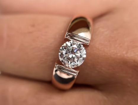 Men's Round Cut - Certified 2.5 Carat Lab Grown Diamond VVS1 D Color Wedding Ring 14kt Solid Rose: Men's Round Cut - Certified 2.5 Carat Lab Grown Diamond VVS1 D Color Wedding Ring 14kt Solid Rose Gold - Ring Size US - 8