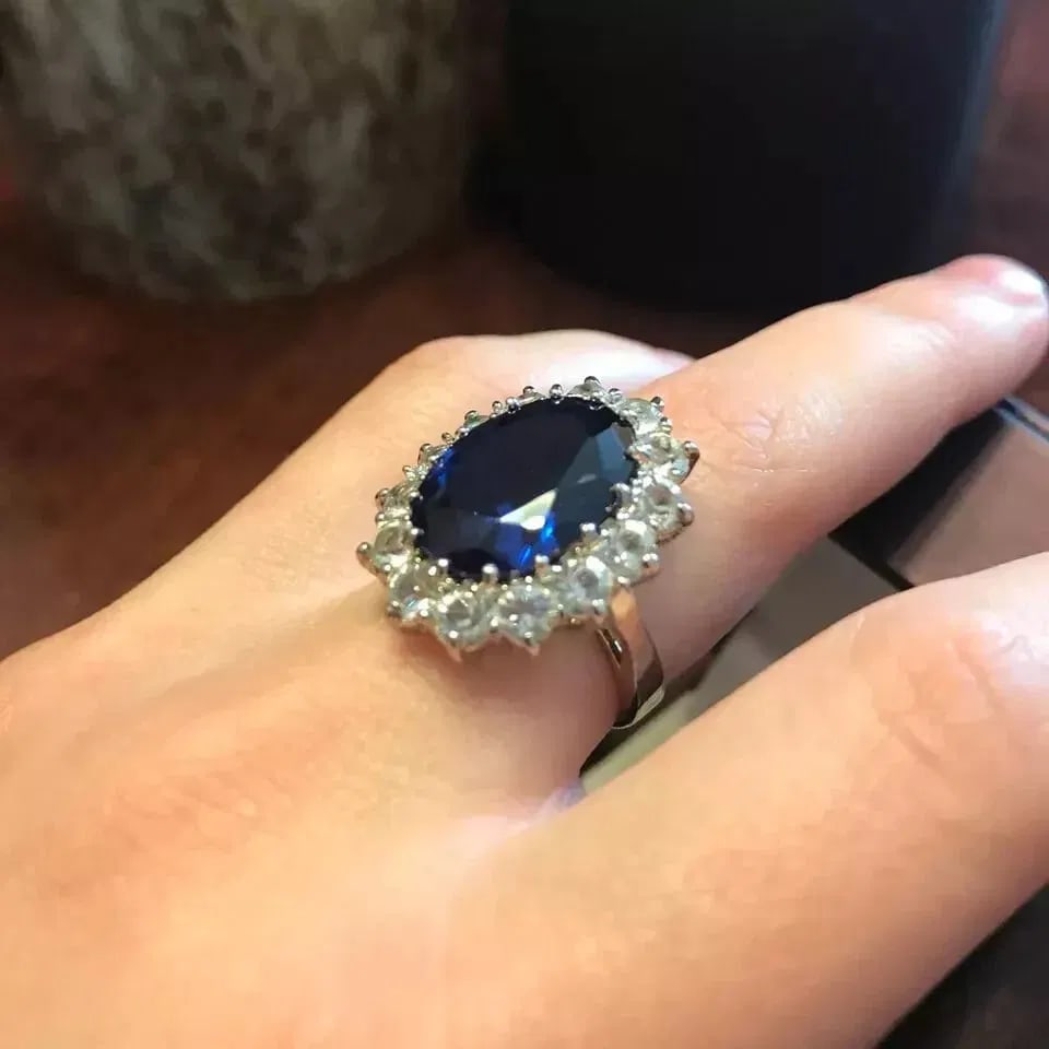 Certified 15 Carat 14KT Solid White Gold lab grown Sapphire Ring: Certified 15 Carat 14KT Solid White Gold lab grown Sapphire Ring - RING Size US 7 - Side stone lab grown Diamonds Round Cut 0.95 ct VS1 E color . Ring Resize Available free of Cost-Free Shipping