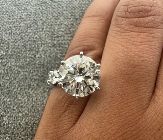 10 Carat Lab Grown Eternity Diamond Engagement Ring 14kt Solid White Gold: 10 Carat Lab Grown Diamond Eternity Diamond Engagement Ring 14kt Solid White Gold 14kt Solid White Gold Ring Size US 7.5 Center stone 10 Ct D Color VVS1 Round Cut Lab Grown Diamond Side Stone - Lab Gr
