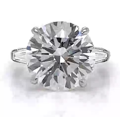 Certified 6 Ct. Lab Grown Diamond Engagement Ring in 14K Solid White Gold - Round Cut: Certified 6 Ct. Lab Grown Diamond Round Cut Engagement Ring in 14K Solid White Gold - F-Color VVS1 Side Stone is 0.60 ct lab Grown Diamond Cut Excellent Luster- Ring Size US- 6.5 -)Ring Resize Availab