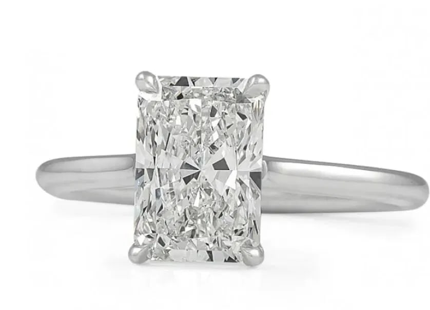 Certified 2.50 Carat Radiant Cut 14kt Solid White Gold Lab Grown Diamond Ring: Certified 2.50 Carat Radiant Cut 14kt Solid White Gold Lab Grown Diamond Ring, 14Kt/58.3 Hallmarked White Gold Ring size - US 7, Gold weight approx 3 gm, Color- D, Clarity -VVS1, Diamond Weight: 1.50 