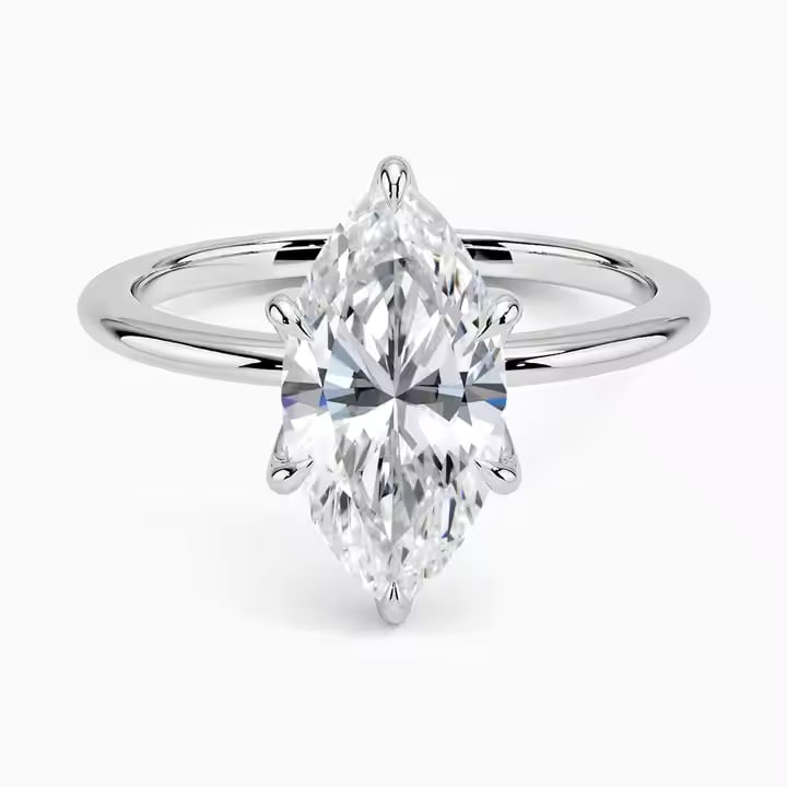 Certified 3 Carat Marquise Cut E VVS1 Lab Grown Diamond 14kt Solid White Gold Engagement Ring: Certified 3 Carat Marquise Cut E VVS1 Lab Grown Diamond 14kt Solid White Gold Engagement Ring - Side Stone Lab Grwon Diamond is vs1 e color round cut -0.30 ct Ring Size US 6