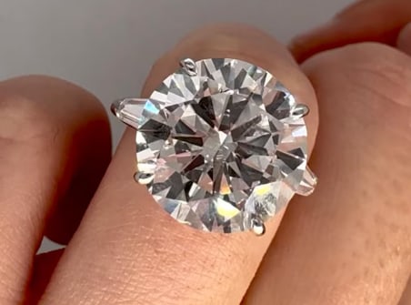 12 Ct Lab Grown Diamond Certified Round Cut 14kT Solid White Gold Engagement Ring (1 of 3)