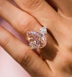 Certified 8 Ct Pear Cut Pink VVS1 Lab Grown Diamond 14kt Solid White Engagement Ring: Certified 8 Ct Pear Cut Pink VVS1 Lab Grown Diamonds 14kt Solid White Engagement Ring - Side Stone Lab Grown Diamonds 0.80 CT Pear Cut VS1 E Color - Ring Size - US 7