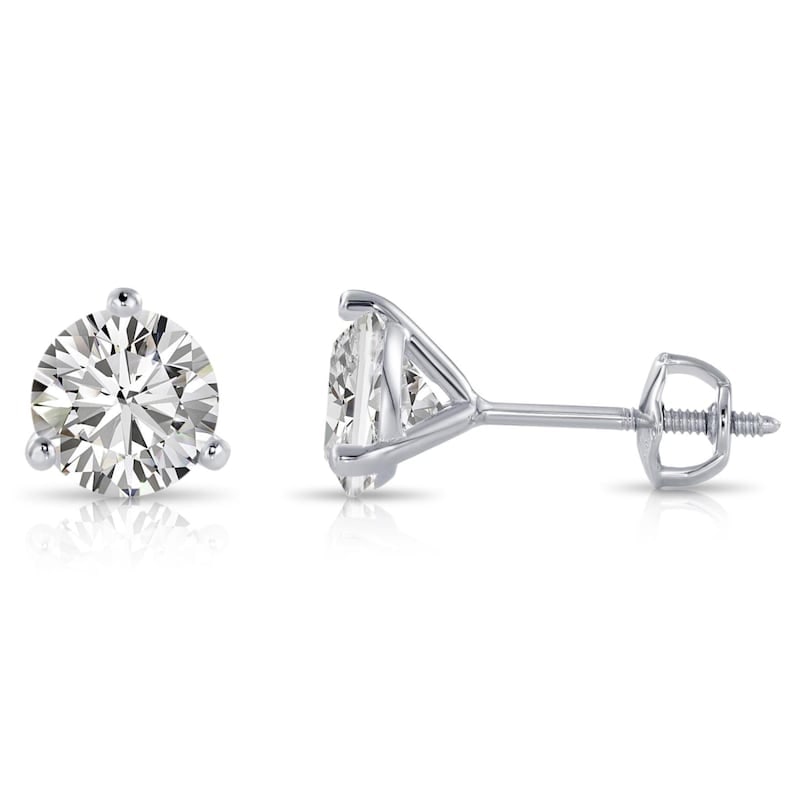 4.00 Ct Round Cut Certified D VVS1 Lab Grown Diamond in 14KT Solid White Gold Earrings: 4.00 Ct Round Cut Certified D VVS1 Lab Grown Diamond in 14KT Solid White Gold Earrings