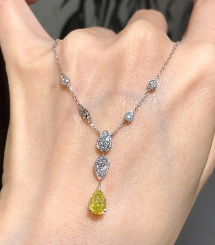 Certified 3.00 Carat Lab Grown Diamond Pear Drop Pendant Necklace D VVS1 in 14K White Gold | Elegant: 3.00 Carat Lab Grown Diamond Pear Drop Pendant Necklace D VVS1 in 14K White Gold | Elegant Bridal Necklace 18 Inch