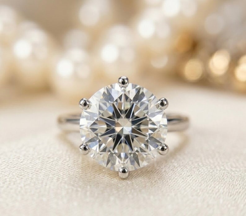 Certified 3.00 Carat Round Cut D VVS1 Lab Grown Diamond 14KT White Gold Engagment Ring|Solitaire: Certified 3.00 Carat Round Cut D VVS1 Lab Grown Diamond 14KT White Gold Engagment Ring|Solitaire Ring| Ring Size - 7