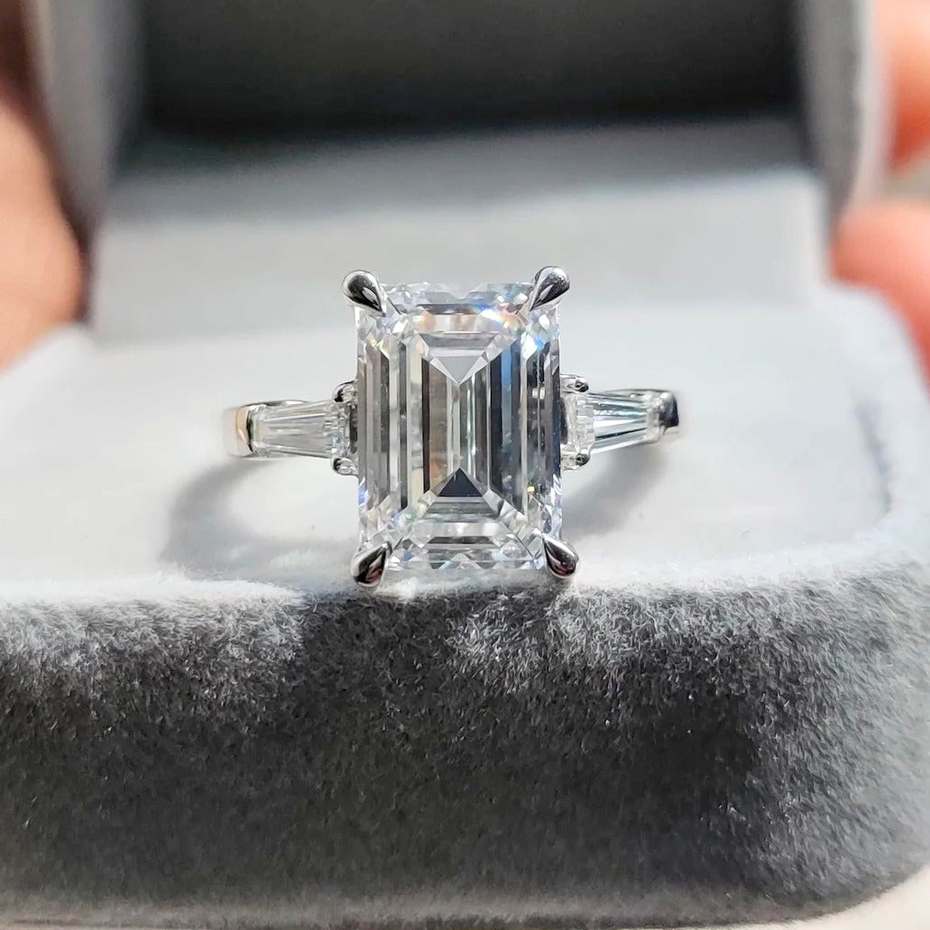 Certified 5.00 Carat Emerald Cut D VVS1 Lab Grown Diamond 14KT White Gold Engagment Ring| Wedding (1 of 3)