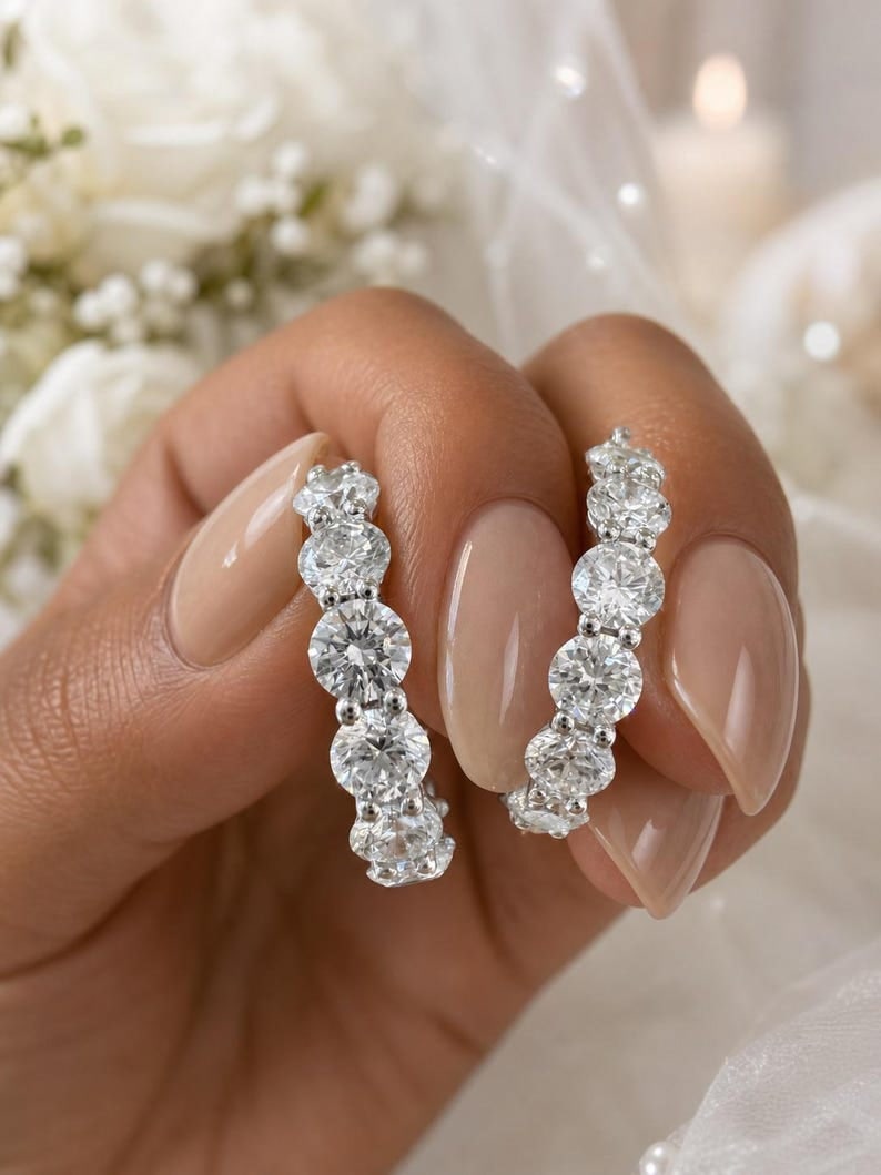 3.00 Carat Round Cut Certified D VVS1 Lab Grown Diamond 14KT White Gold Earrings: 3.00 Carat Round Cut Certified D VVS1 Lab Grown Diamond 14KT White Gold Earrings