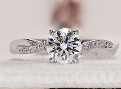 Certificted 1.5 Carat D VVS1 Round Cut Lab Grown Diamond 14k White Gold Solitaire With Accent: Certificted 1.5 Carat D VVS1 Round Cut Lab Grown Diamond 14k White Gold Solitaire With Accent Engagment Ring |Side Stone Lab Grown Diamonds VVS1 D Color Round Cut 0.20 ct - Ring Size US 6.5
