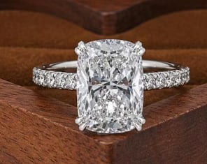 Certificted 9.00 Carat D VVS1 Radiant Cut Lab Grown Diamond 14k White Gold Solitaire With Accents: Certificted 9.00 Carat D VVS1 Radiant Cut Lab Grown Diamond 14k White Gold Solitaire With Accents Engagment Ring | Side Stone Lab Grown Diamonds VVS1 D Color Round Cut 0.40 ct - Ring Size US 6.5