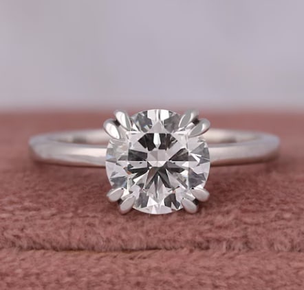 Certificted 3.00 Carat D VVS1 Round Cut Lab Grown Diamond 14k White Gold Engagment Ring: Certificted 3.00 Carat D VVS1 Round Cut Lab Grown Diamond 14k White Gold Solitaire Engagment Ring | Ring Size US 7