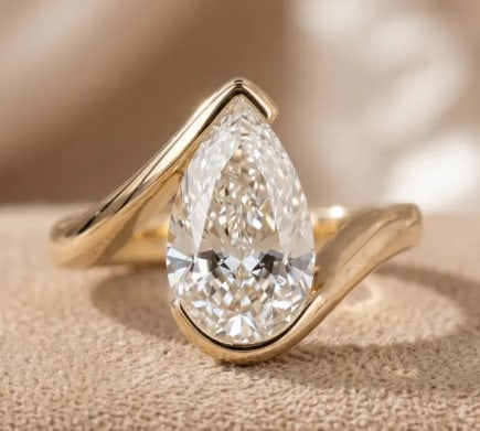 Certificted 8.00 Carat D VVS1 Pear Cut Lab Grown Diamond 14k Yellow Gold Solitaire Engagment Ring: Certificted 8.00 Carat D VVS1 Pear Cut Lab Grown Diamond 14k Yellow Gold Solitaire Engagment Ring |Ring Size US 7