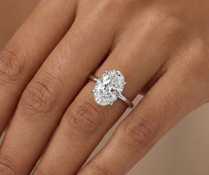 Certificted 5.00 Carat D VVS1 Oval Cut Lab Grown Diamond 14k White Gold Engagment Ring: Certificted 5.00 Carat D VVS1 Oval Cut Lab Grown Diamond 14k White Gold Engagment Ring | Side Stone Lab Grown Diamonds VVS1 D Color Round Cut 0.20 ct - Ring Size US 7
