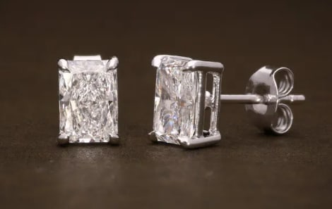 Certificted 8.00 Carat D VVS1 Radiant Cut Lab Grown Diamond 14k White Gold Stud Earrings: Certificted 8.00 Carat D VVS1 Radiant Cut Lab Grown Diamond 14k White Gold Stud Earrings