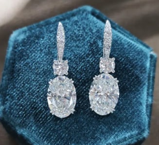 Certificted 9.00 Carat D VVS1 Round Cut Lab Grown Diamond 14k White Gold Pave Drop Earrings: Certificted 9.00 Carat D VVS1 Round Cut Lab Grown Diamond 14k White Gold Pave Drop Earrings |Side Stone Lab Grown Diamonds VVS1 D Color Round Cut 1.00 ct