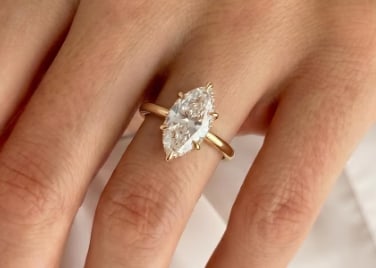 Certificted 6.00 Carat D VVS1 Marquise Cut Lab Grown Diamond 14k Rose Gold Solitaire Ring (1 of 3)