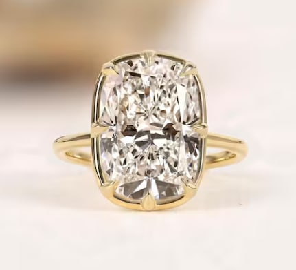 Certificted 5.00 Carat D VVS1 Radiant Cut Lab Grown Diamond 14k Rose Gold Solitaire Ring: Certificted 5.00 Carat D VVS1 Radiant Cut Lab Grown Diamond 14k Rose Gold Solitaire Ring| Ring Size US - 6.5