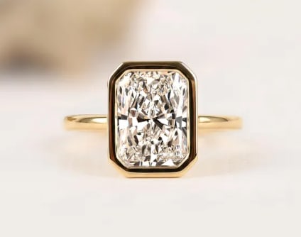 Certificted 2.00 Carat D VVS1 Radiant Cut Lab Grown Diamond 14k Rose Gold Solitaire Ring: Certificted 2.00 Carat D VVS1 Radiant Cut Lab Grown Diamond 14k Rose Gold Solitaire Ring|Ring Size US - 7