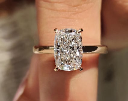 Certificted 7.00 Carat D VVS1 Radiant Cut Lab Grown Diamond 14k Rose Gold Ring: Certificted 7.00 Carat D VVS1 Radiant Cut Lab Grown Diamond 14k Rose Gold Ring|Ring Size US - 6.5