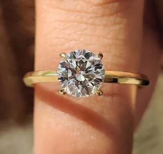 Certificted 2.00 Carat D VVS1 Round Cut Lab Grown Diamond 14k Yellow Gold Engagment Solitaire Ring: Certificted 2.00 Carat D VVS1 Round Cut Lab Grown Diamond 14k Yellow Gold Engagment Solitaire Ring| Ring Size - 7