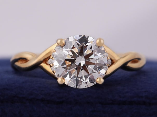 Certified 3.00 Carat VVS1 D Round Cut Lab Grown Diamond 14k Yellow Gold Engagment Ring (1 of 3)
