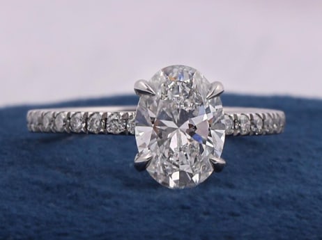 Certified 2.5 Carat VVS1 D Oval Cut Lab Grown Diamond 14k White Gold Engagment Ring (1 of 3)