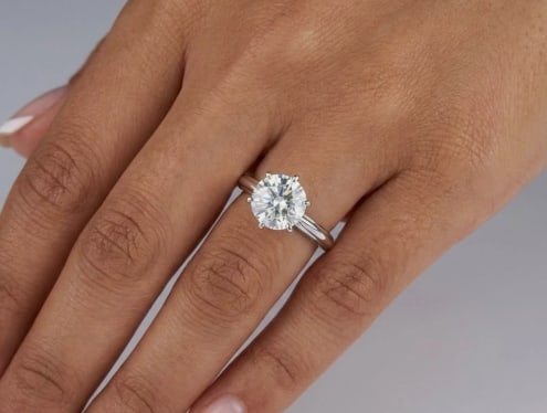 Certificted 2.5 Carat D VVS1 Round Cut Lab Grown Diamond 14k White Gold Engagment Ring (1 of 3)
