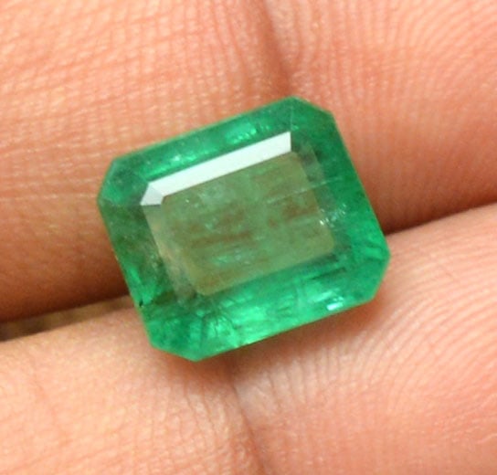 Certified 5.57 Carat Natural Zambian Green Emerald Loose Stone: Certified 5.57 Carat Natural Zambian Green Emerald Loose Stone - Emerald Cut - 11.17x9.55x6.51 MM