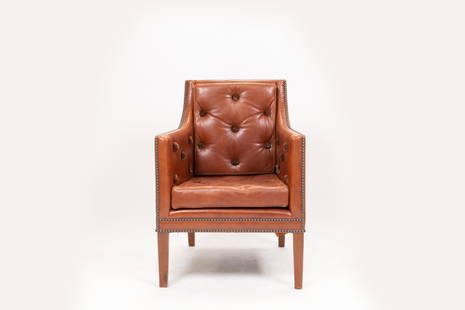 David Linley Lord Nelson Armchair: David Linley Lord Nelson Armchair A leather chair based upon Vice Admiral Lord Nelson and his favourite chair. The dimensions and design rema