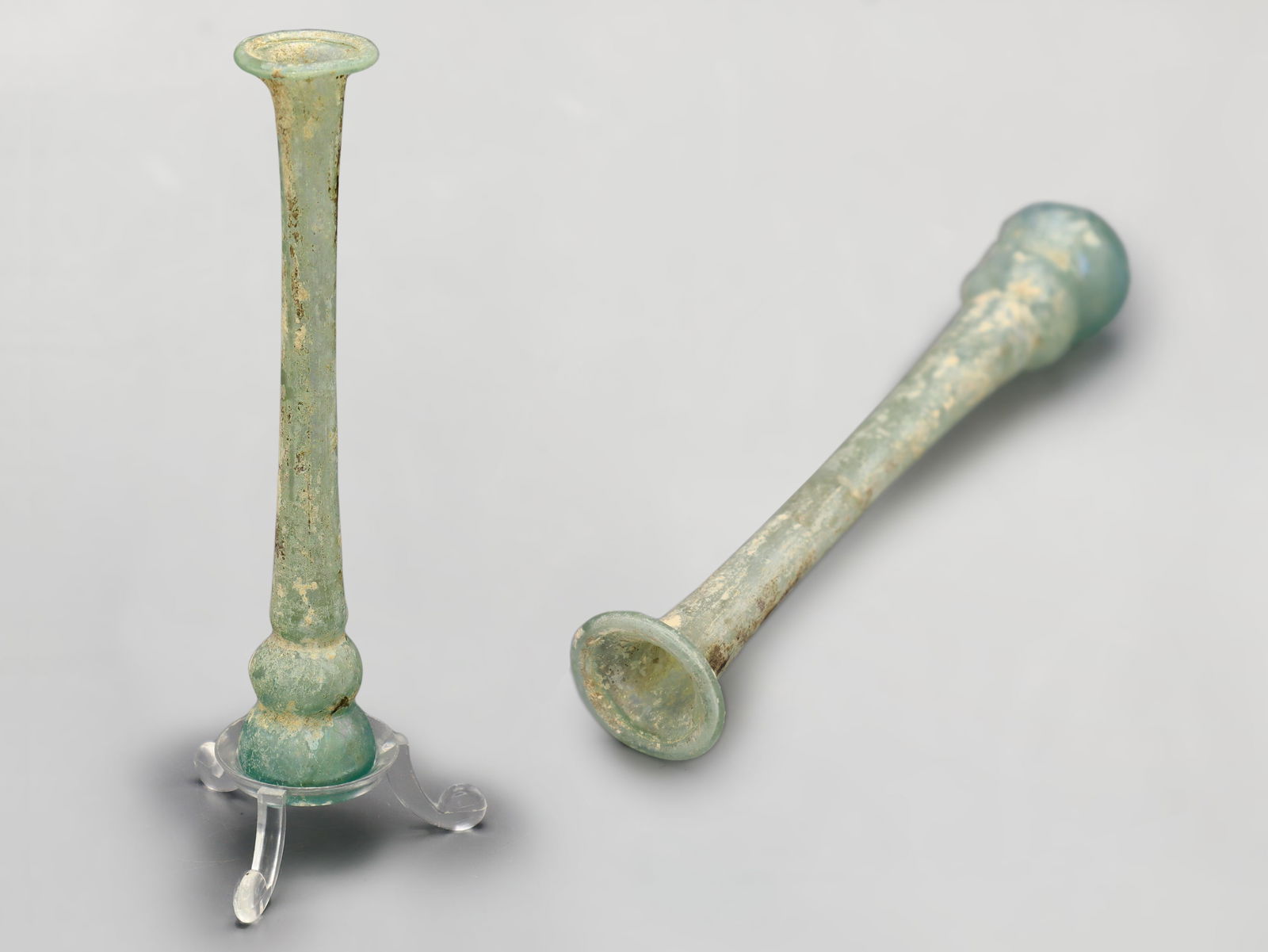 Roman Glass Long Unguentarium Bottle Dated Circa 2nd C AD (1 of 8)