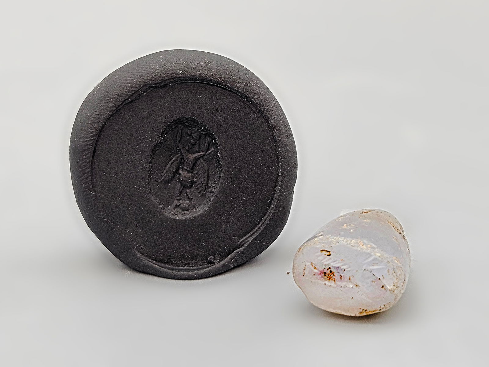 Ancient 6th C AD Parthian Or Early Sasanian Seal, Carved Crystal Rock (1 of 6)