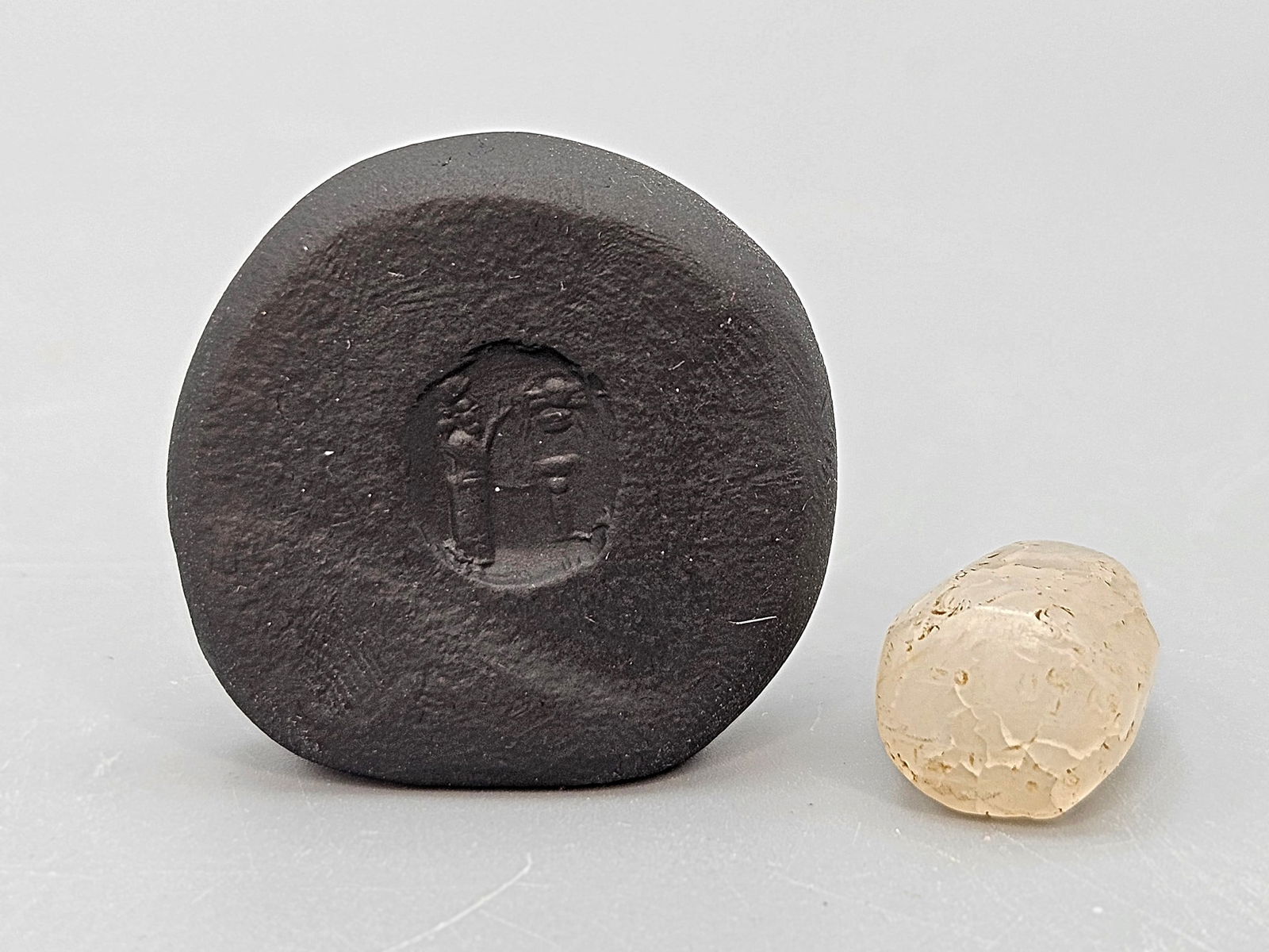 Ancient 6th C AD Parthian Or Early Sasanian Seal, Carved Crystal Rock (1 of 6)