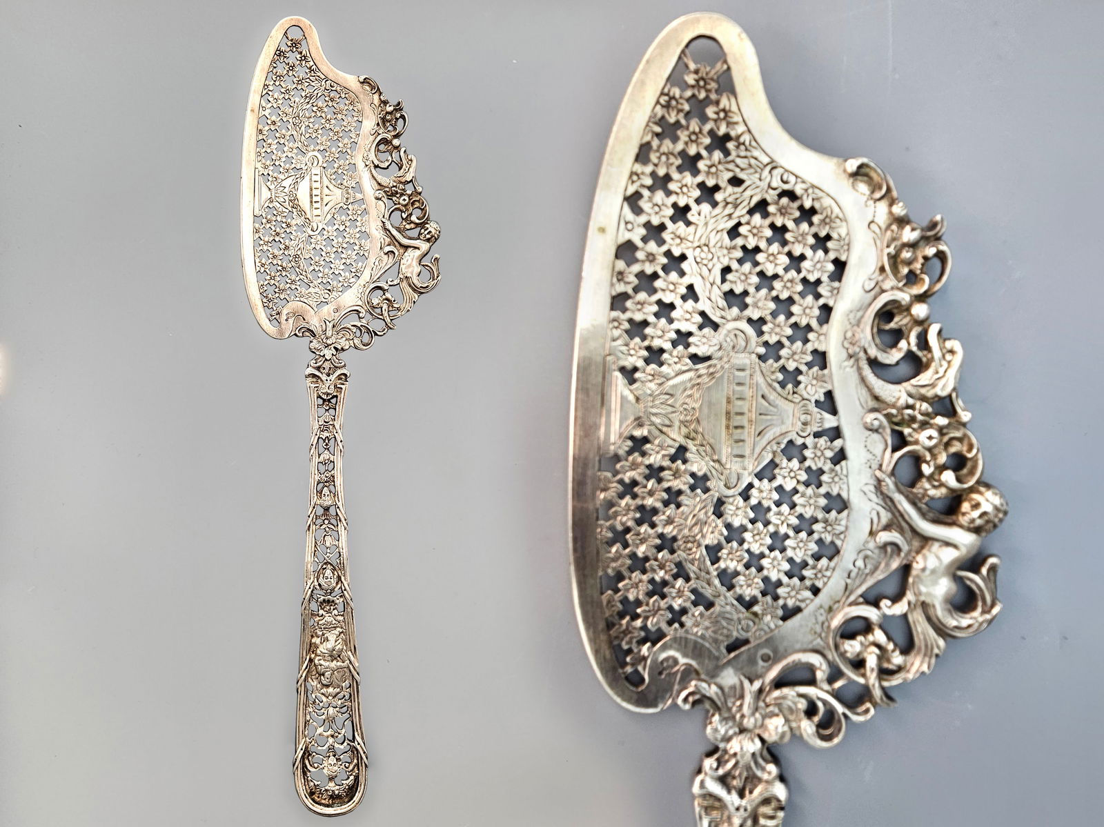 Antique Dutch Silver Bread Crumbs Collector With Mermaid (1 of 10)