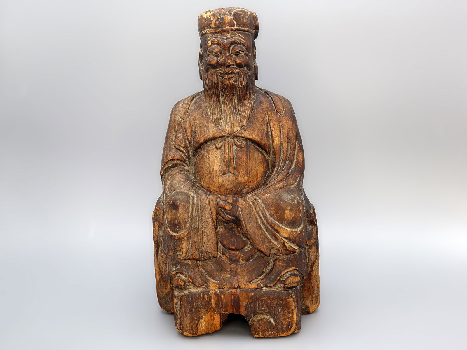 Antique China Qing Dynasty Carved Temple Figure (1 of 6)