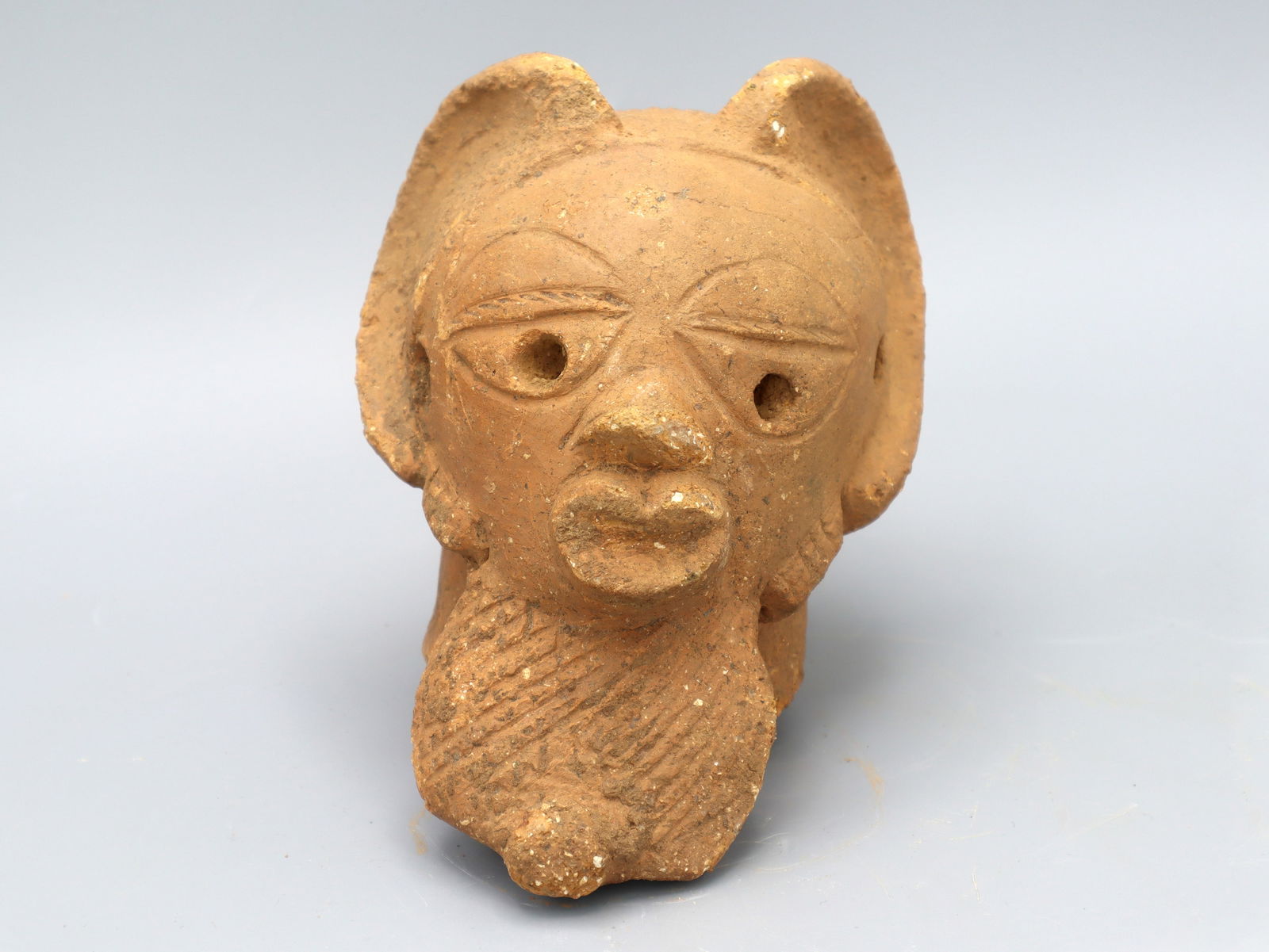 Ancient Africa NOK Civilization Terracotta Burial Male Head Figure 200AD (1 of 7)