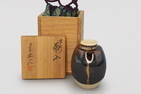 Teiichi Oketani, Japanese Ceramic Tea Caddy, In A Contemporary Brutalist Art Style, Vintage 1970s