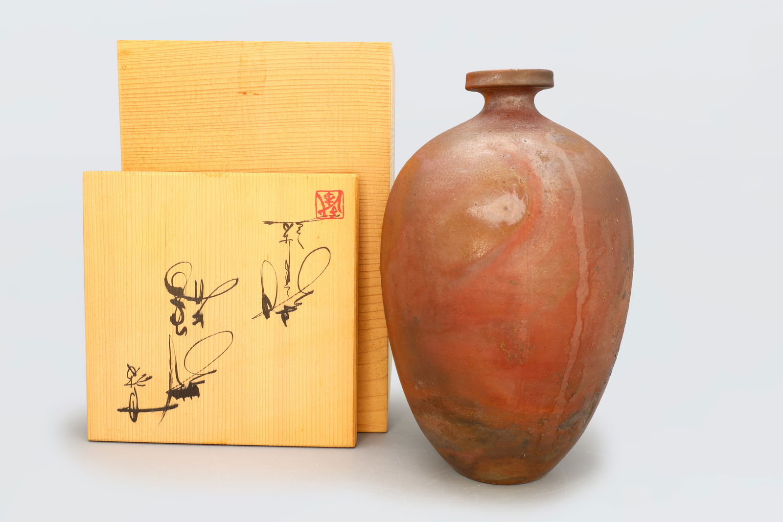 Toru Ogami, A Vintage 1980s Japanese Pottery Floral Vase, Tanba Ware Ceramic, Signed (1 of 12)