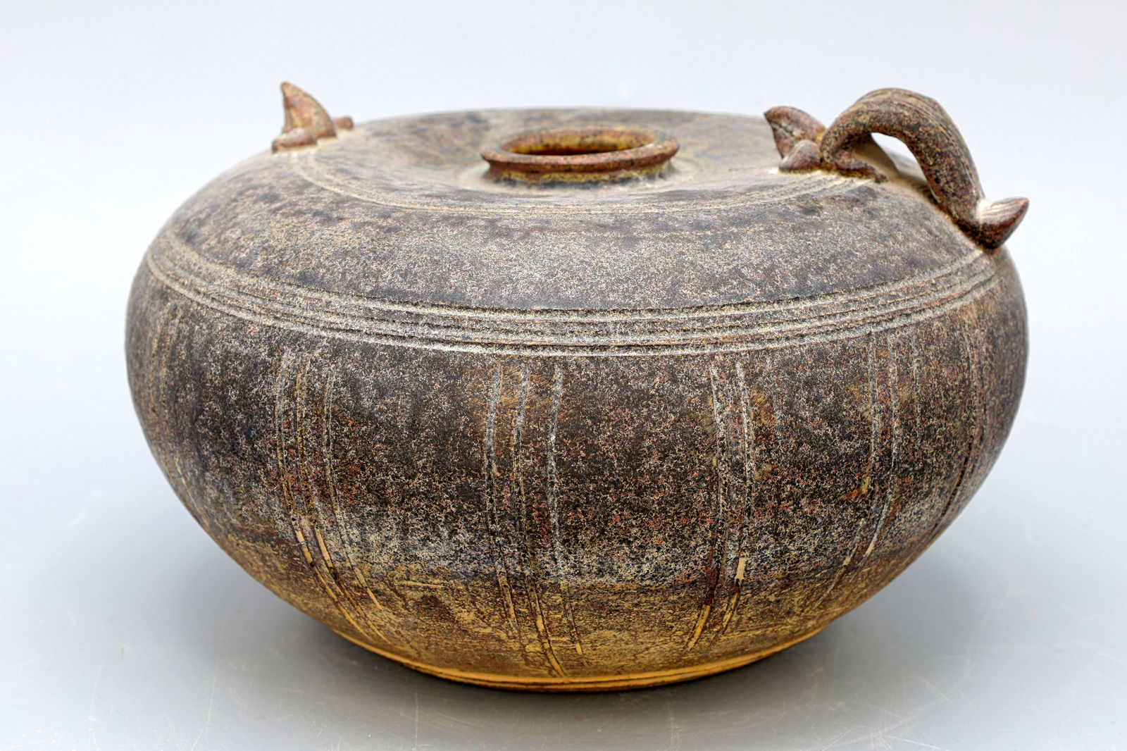 Antique 14th Century Khmer Ceramic Lime Pot, Late Angkor Yashodharapura Empire, Glazed Pottery (1 of 6)