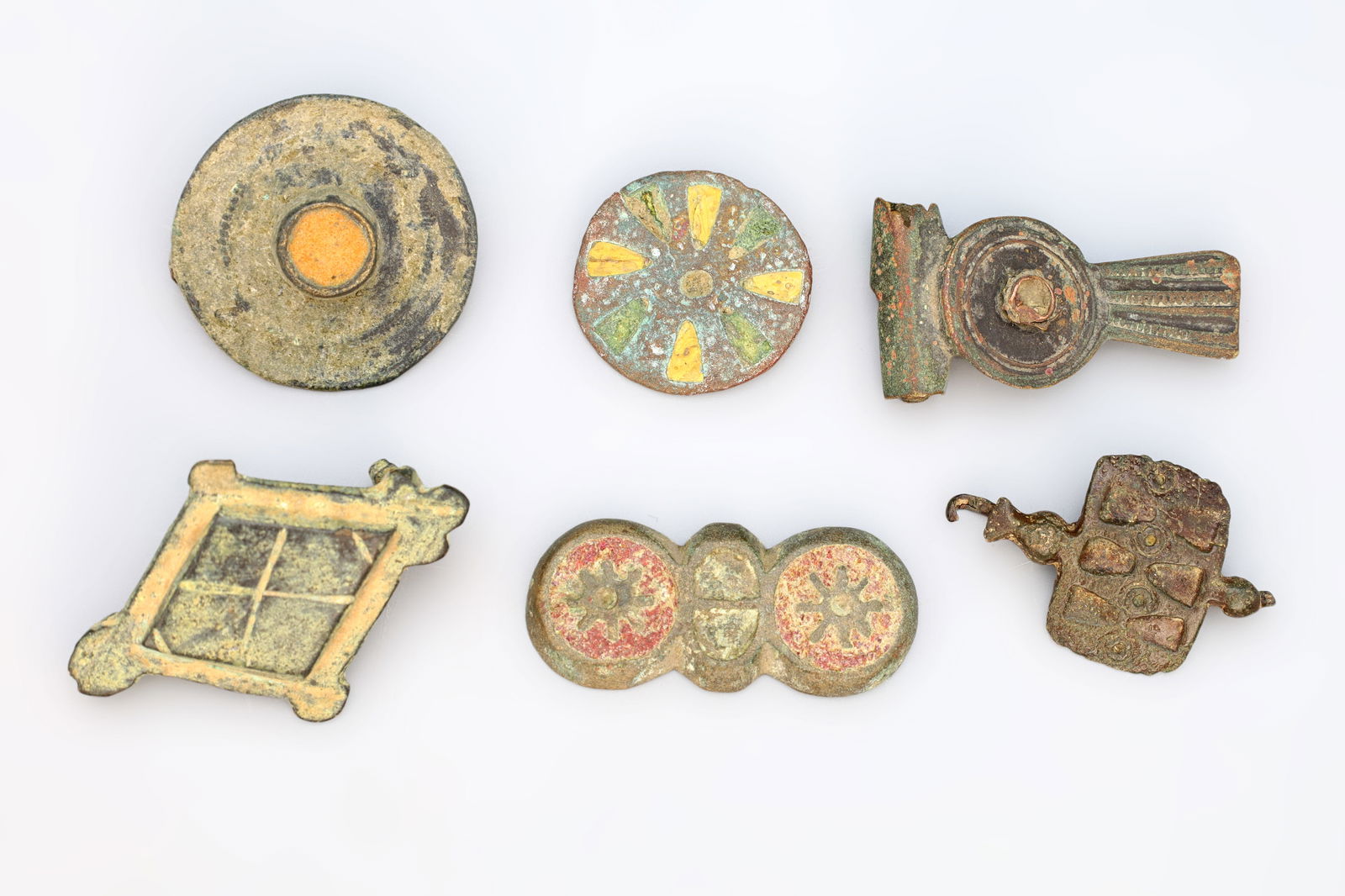 Group of Ancient Roman Enamel Brooch Fibulas. Brooch, Jewelry (1 of 6)