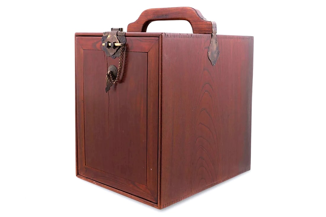 Antique Early 20th Century Qing Dynasty, Chinese Wooden Carrying Case With Drawers, Jewelry Box (1 of 5)